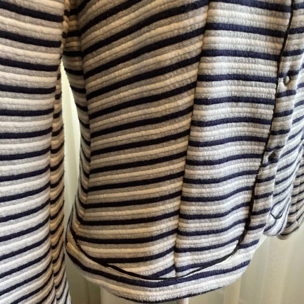 Isani for Target Black Gray Striped Knit Blend Cardigan Sweater SZ M